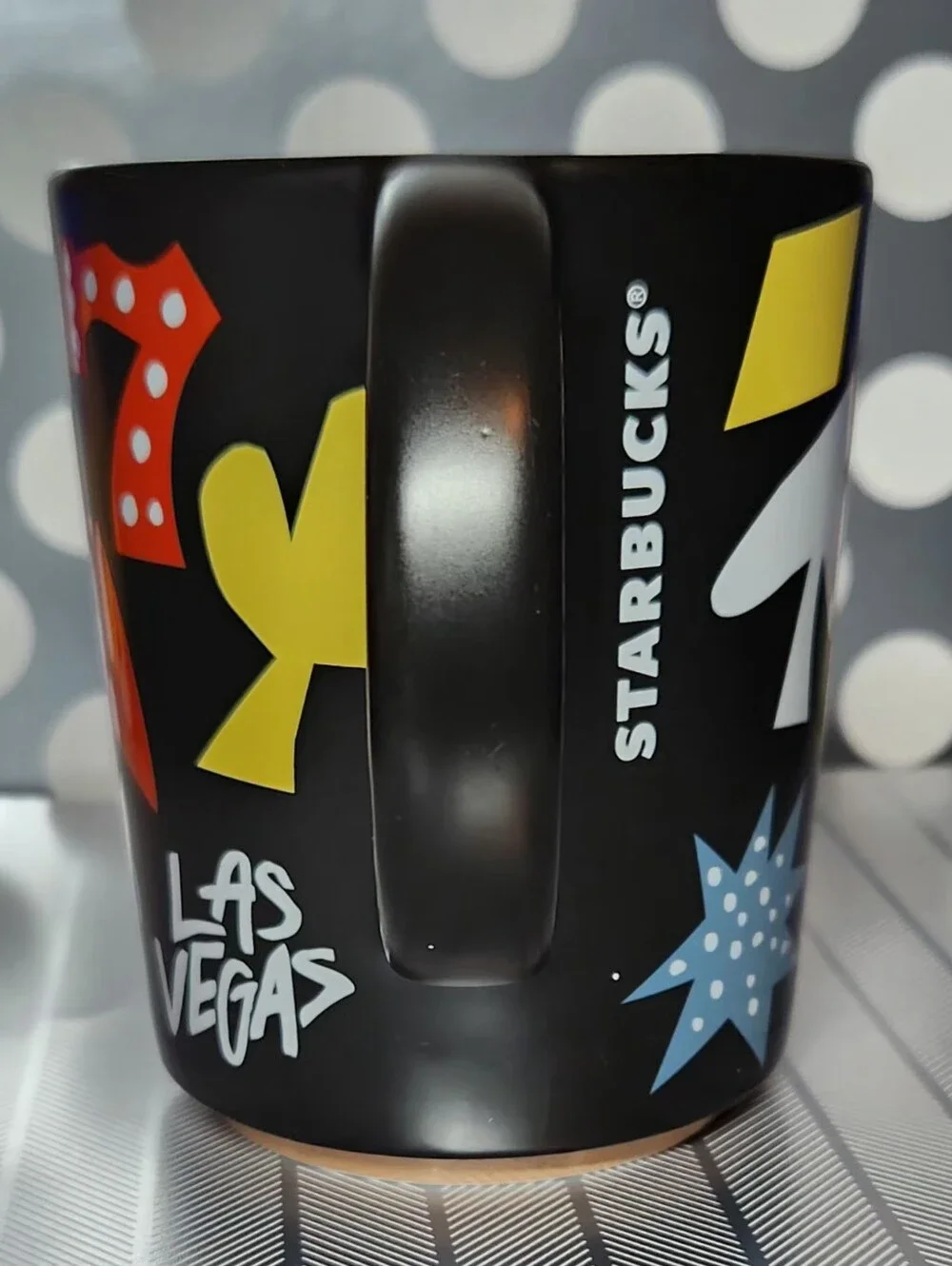 Starbucks Las Vegas 777 Triple 7 & Playing Cards Ceramic Black Coffee Mug 12oz